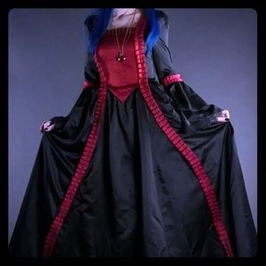 Dracula clothing RED BAROQUE DRESS Small